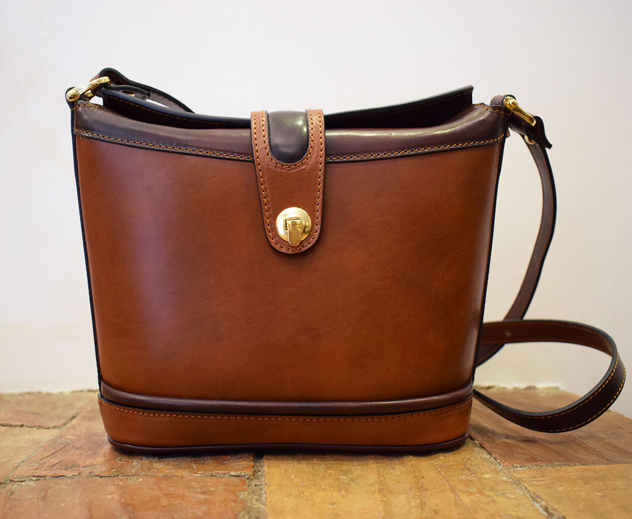 Leather purse - Aura - Cognac Leather