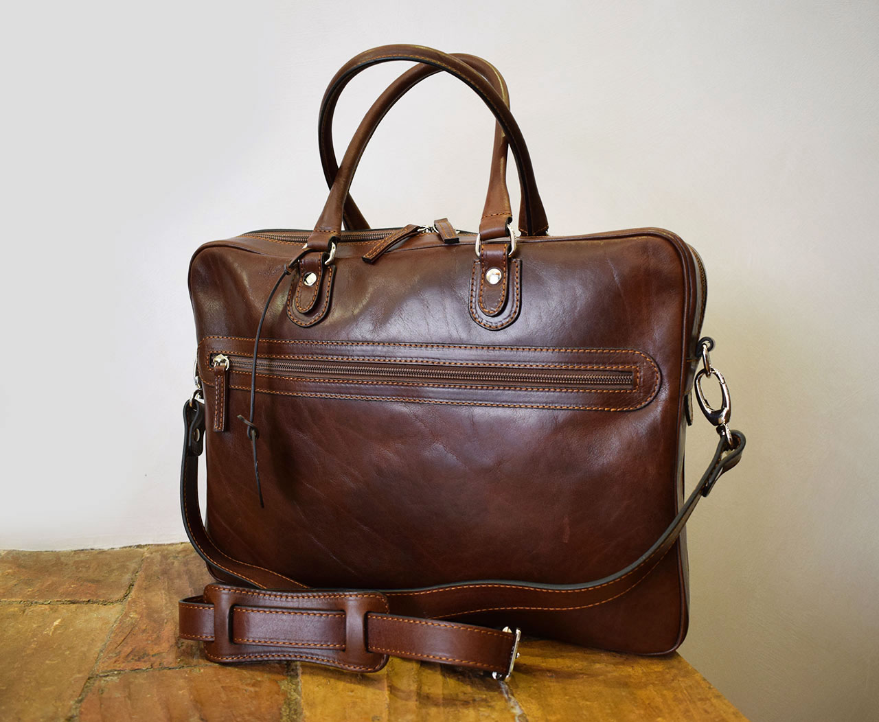 Handmade leather briefcase - Fides
