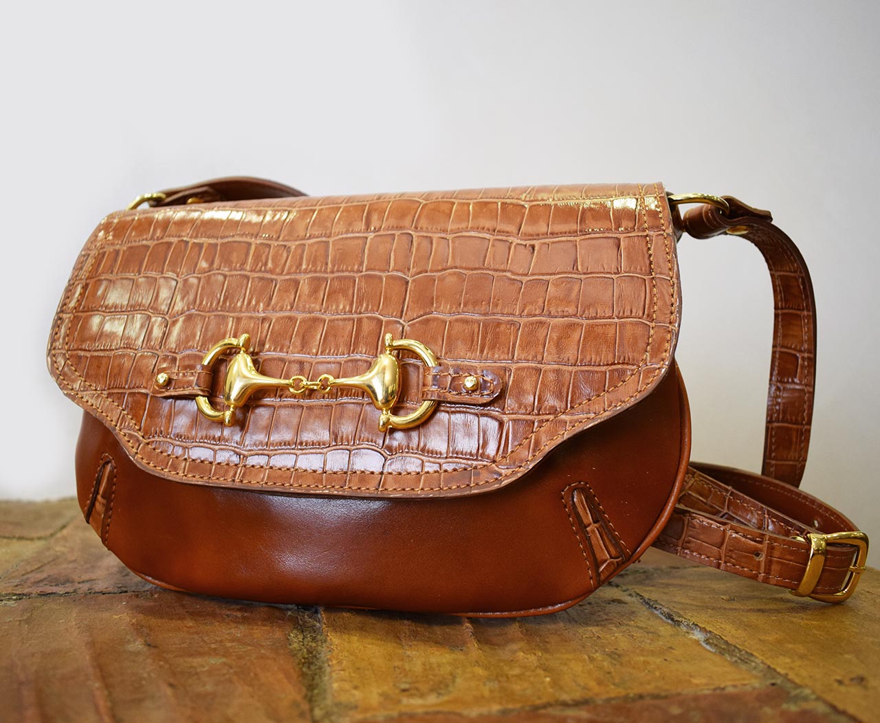 COGNAC GIGLIOLA HONEY BAG Italian Leather Cowhide leather womens shoulder bag