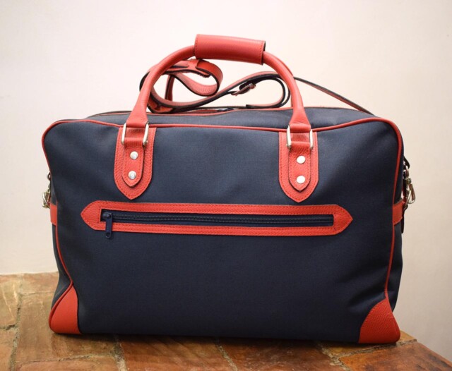 Handmade travel bag, waterproof canvas and leather - Mancini Leather