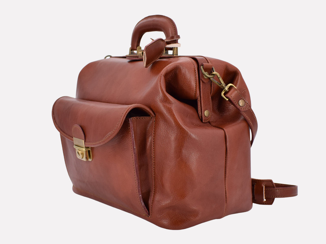Salus, Italian leather doctor bag designed and handcrafted in Rome by Riccardo Mancini