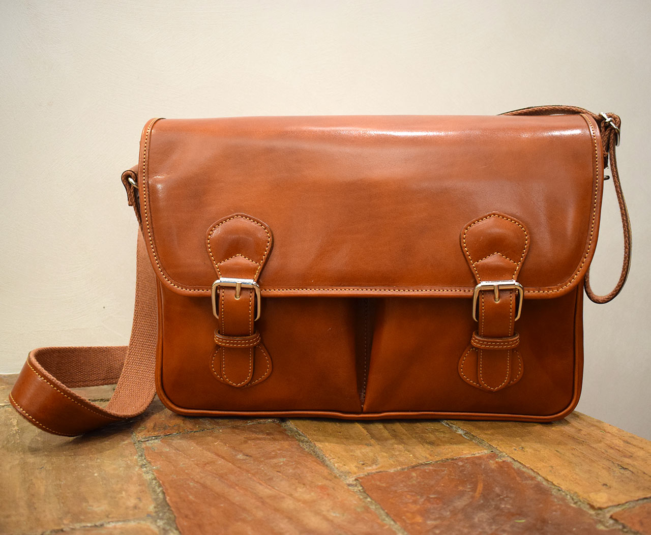 Fauna, Italian leather handmade briefcase, Mancini Leather Since 1918