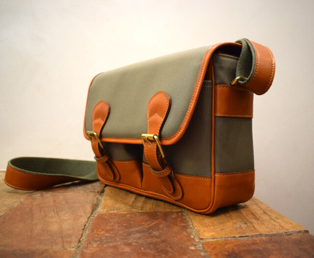 Fauna Junior, Italian handmade briefcase, waterproof canvas with leather trimmings - Mancini Leather Since 1918