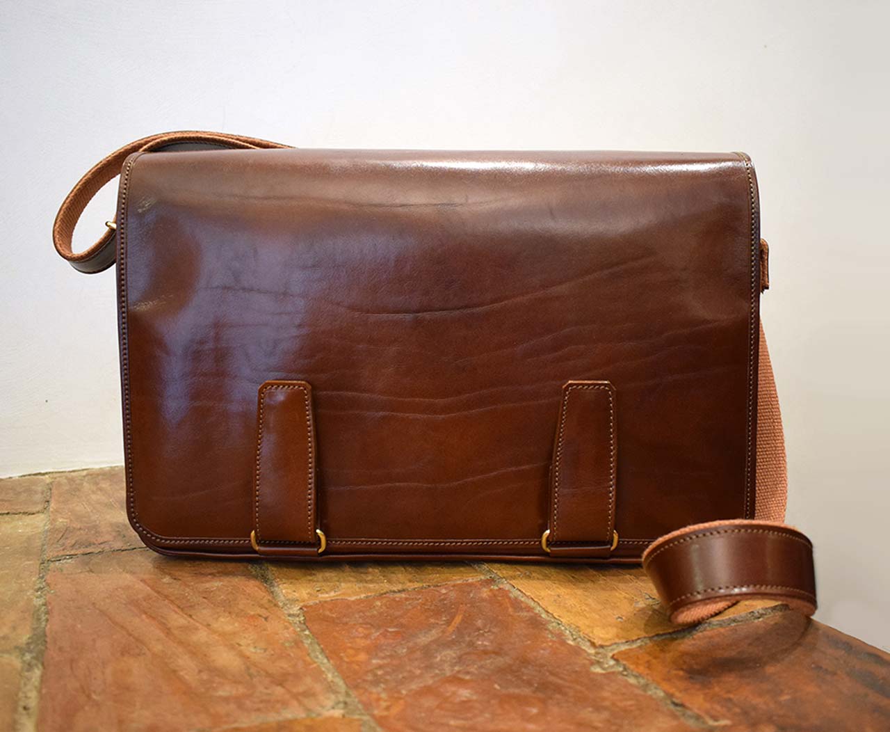 Securitas, Italian leather handmade briefcase by Mancini Leather Since 1918
