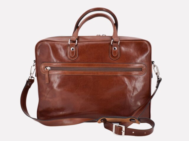 Fides, Italian leather briefcase designed and handcrafted in Rome by Riccardo Mancini