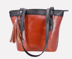 floracognacblack00 Flora, Italian leather shopping bag designed and handcrafted in Rome by Riccardo Mancini